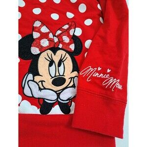 Disney Minnie Mouse Believe in the Bow Full Zip Red Hoodie Girl's Medium